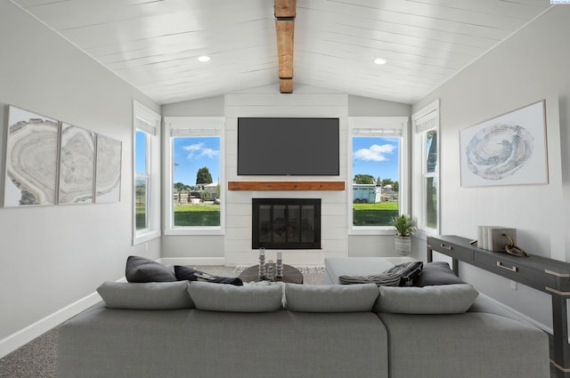 10401 N Mcdonald Rd, Prosser, WA 99350 - living room featuring a fireplace, carpet, and recessed lighting