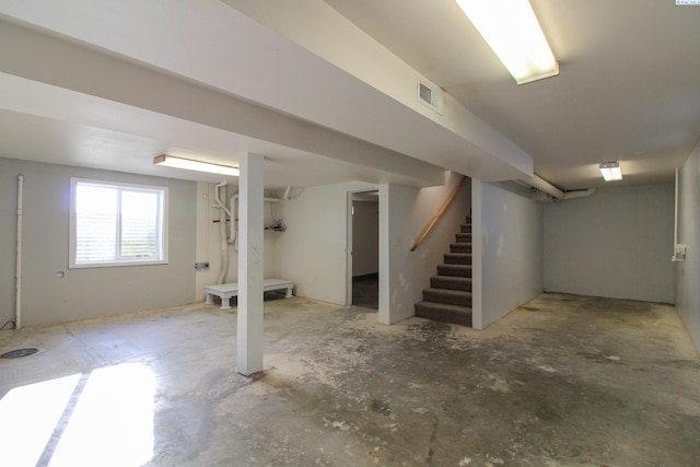 below grade area with stairway