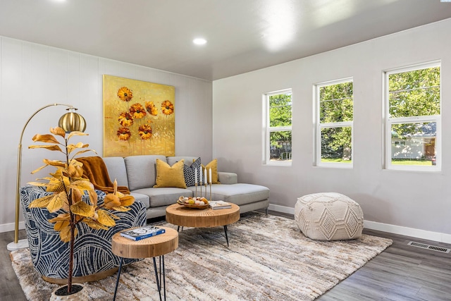 1301 Wright Ave, Richland, WA 99354 - living room featuring wood finished floors, healthy amount of natural light, and recessed lighting
