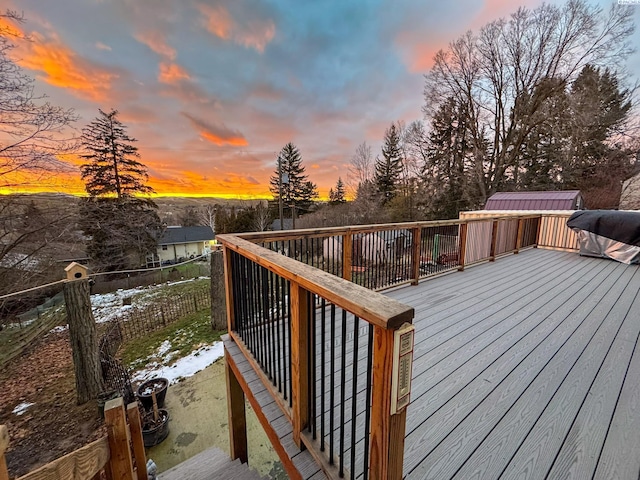 view of deck at dusk