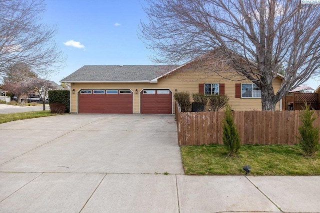 4210 Desert Plateau, Pasco, WA 99301 - single story home with a garage, concrete driveway, fence, and roof with shingles