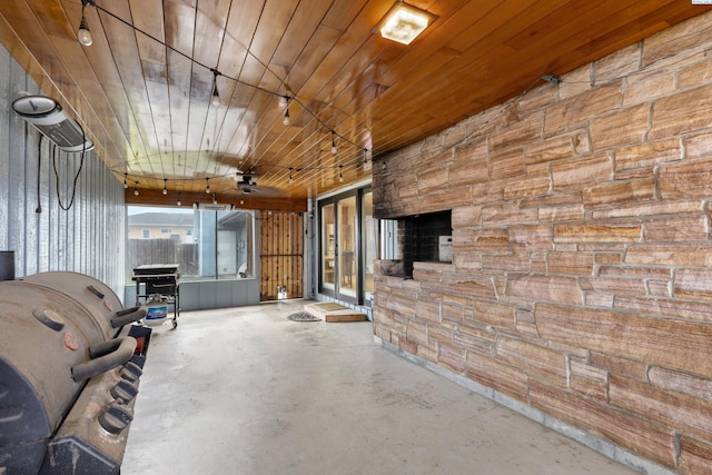 405 W 7th Ave, Ritzville, WA 99169 - unfurnished sunroom featuring wood ceiling and rail lighting