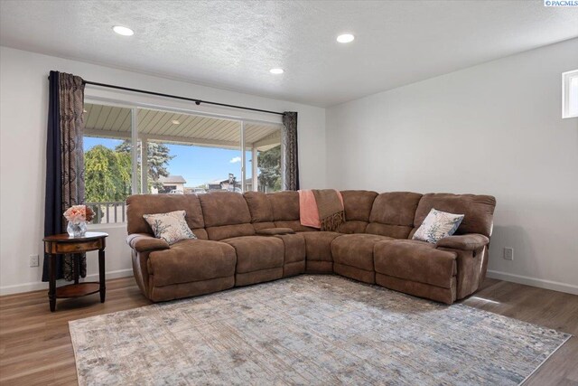 3925 W Okanogan Ave, Kennewick, WA 99336 - living area featuring wood finished floors, baseboards, and recessed lighting