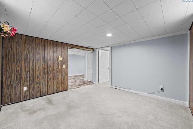 213 Bernard Ave, Richland, WA 99352 - unfurnished room with carpet floors, wooden walls, baseboards, and recessed lighting
