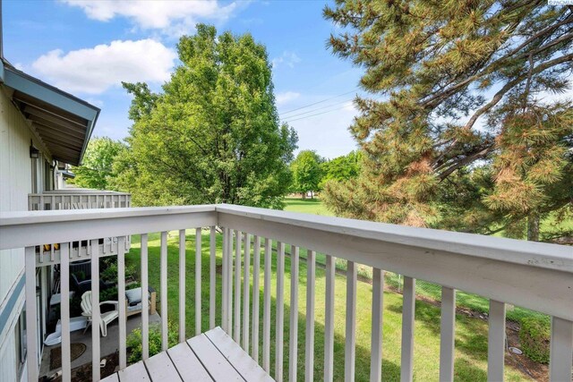 deck featuring a yard