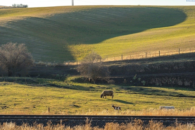 exterior space with a rural view