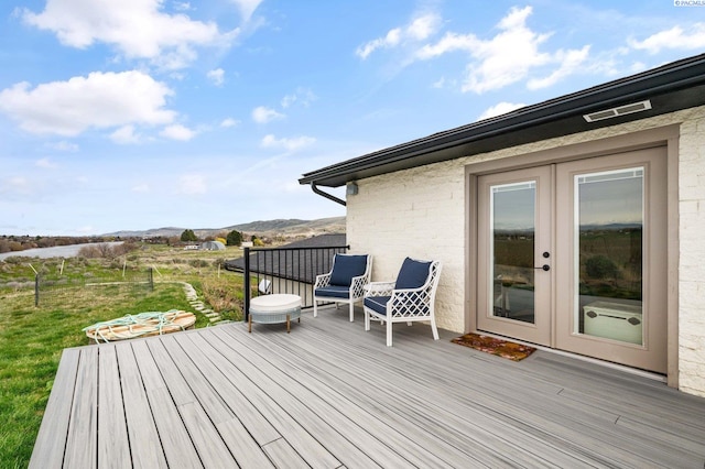 160103 W Byron Rd, Prosser, WA 99350 - deck with french doors and a mountain view