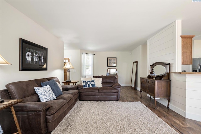 5719 W 15th Ave, Kennewick, WA 99338 - living room with dark wood-style flooring and baseboards