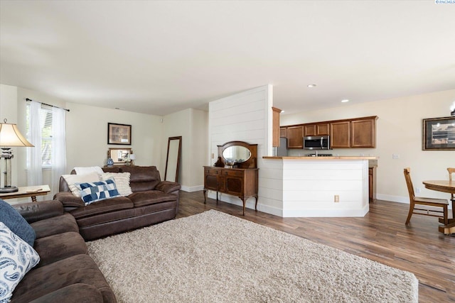 5719 W 15th Ave, Kennewick, WA 99338 - living area with dark wood finished floors and recessed lighting