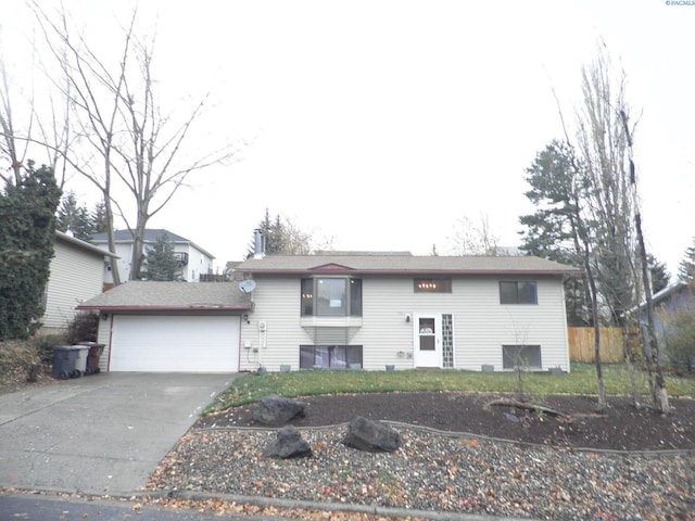 bi-level home with a garage