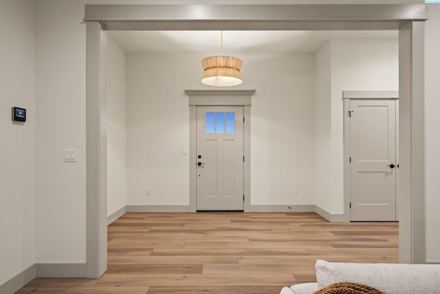 entryway featuring light hardwood / wood-style flooring