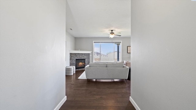 6564 W 38th Ave, Kennewick, WA 99338 - hall with baseboards and dark wood-style flooring