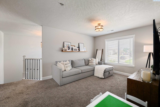 10389 W 17th Pl, Kennewick, WA 99338 - living room featuring carpet flooring and a textured ceiling