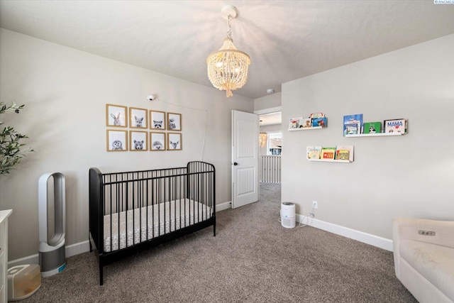 10389 W 17th Pl, Kennewick, WA 99338 - carpeted bedroom with a chandelier and a nursery area