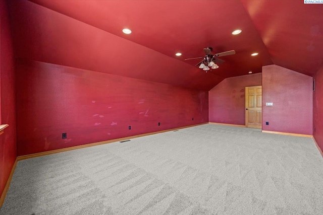 100 S Nevada St, Kennewick, WA 99336 - bonus room with carpet flooring, vaulted ceiling, ceiling fan, and recessed lighting