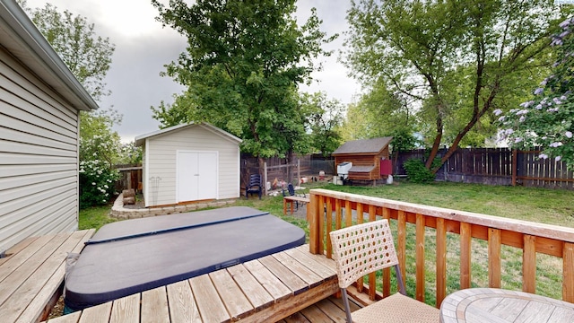 420 E Houghton St, Palouse, WA 99161 - wooden deck featuring a shed and an outdoor structure