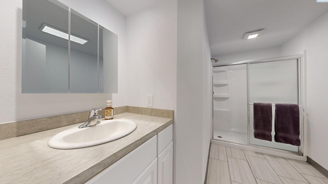 420 E Houghton St, Palouse, WA 99161 - bathroom featuring a shower stall and vanity