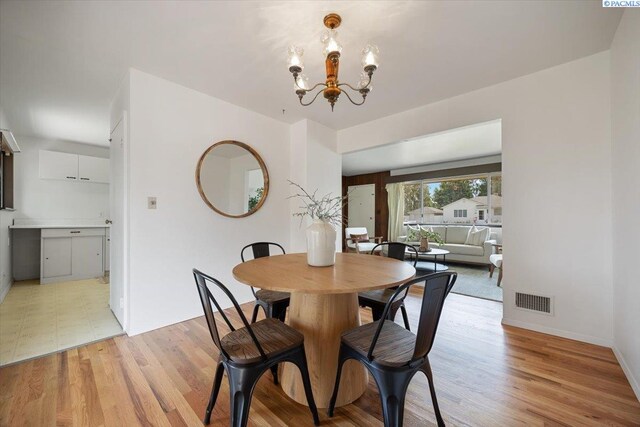 1923 Hood Ave, Richland, WA 99354 - dining room featuring a chandelier and light wood finished floors