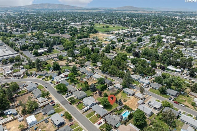 1923 Hood Ave, Richland, WA 99354 - aerial view of property's location featuring a mountain backdrop