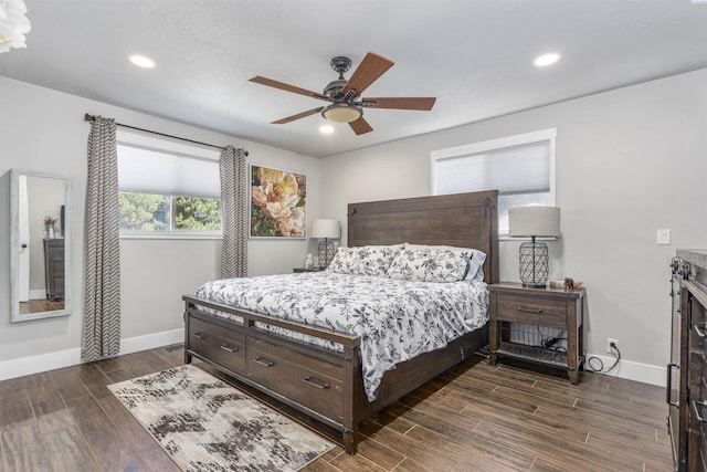 7816 W Argent Rd, Pasco, WA 99301 - bedroom with dark hardwood / wood-style floors and ceiling fan