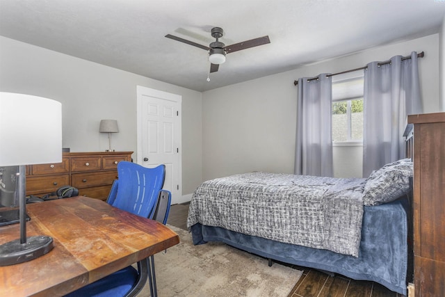 7816 W Argent Rd, Pasco, WA 99301 - bedroom with hardwood / wood-style floors and ceiling fan