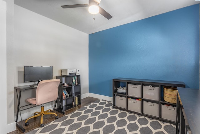 7816 W Argent Rd, Pasco, WA 99301 - office space featuring ceiling fan and wood-type flooring