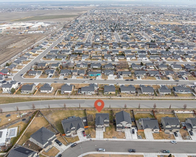 bird's eye view with a residential view