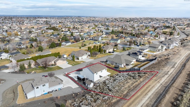 bird's eye view featuring a residential view