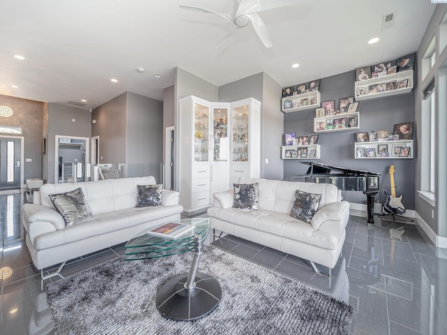 5880 S 58th Ave, West Richland, WA 99353 - living room featuring ceiling fan and recessed lighting