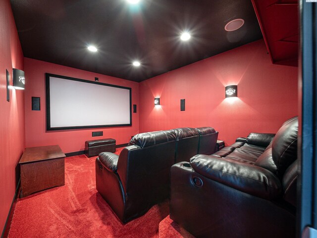 5880 S 58th Ave, West Richland, WA 99353 - home theater room featuring carpet floors and recessed lighting