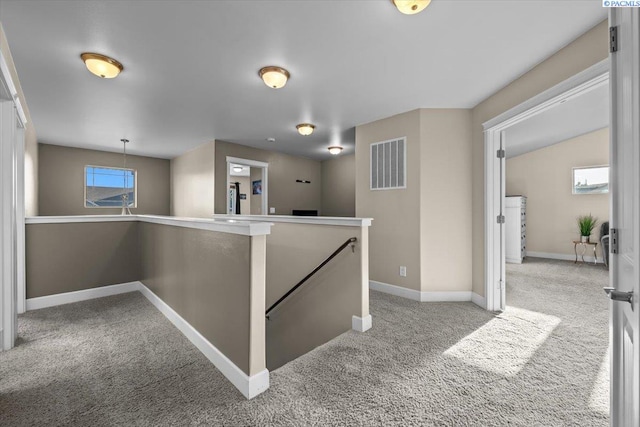 5200 W 28th Ave, Kennewick, WA 99338 - hall with an upstairs landing, carpet flooring, and baseboards