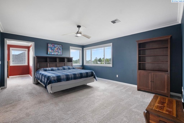 970 SW Itani Dr, Pullman, WA 99163 - carpeted bedroom with ornamental molding, baseboards, and ceiling fan
