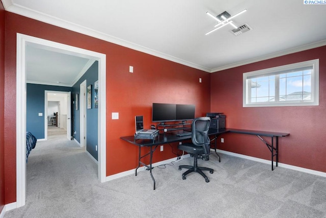 970 SW Itani Dr, Pullman, WA 99163 - office area featuring ornamental molding, carpet floors, and baseboards