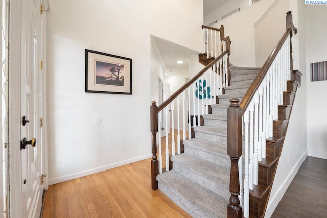 970 SW Itani Dr, Pullman, WA 99163 - stairway with baseboards and wood finished floors