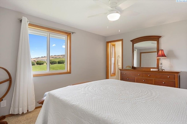 96604 E Clover Rd, Kennewick, WA 99338 - bedroom featuring light carpet and ceiling fan