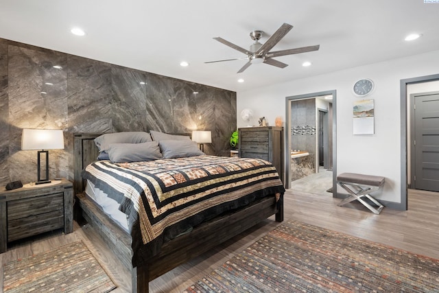 9115 W Maple Dr, Pasco, WA 99301 - bedroom featuring recessed lighting, wood finished floors, and ceiling fan