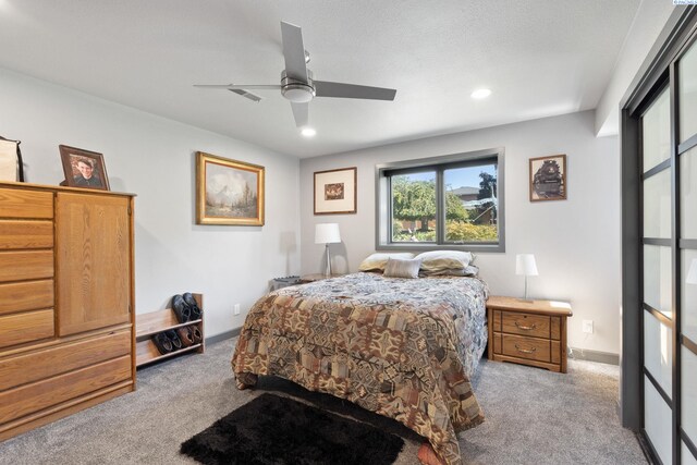 9115 W Maple Dr, Pasco, WA 99301 - bedroom featuring carpet floors, recessed lighting, and ceiling fan