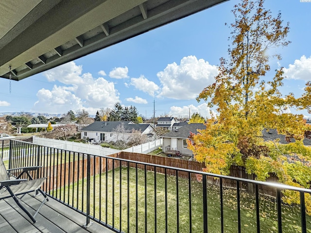 balcony with a residential view