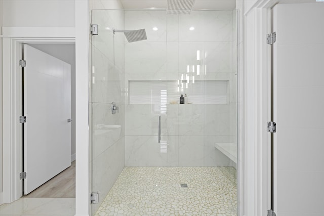 bathroom with walk in shower