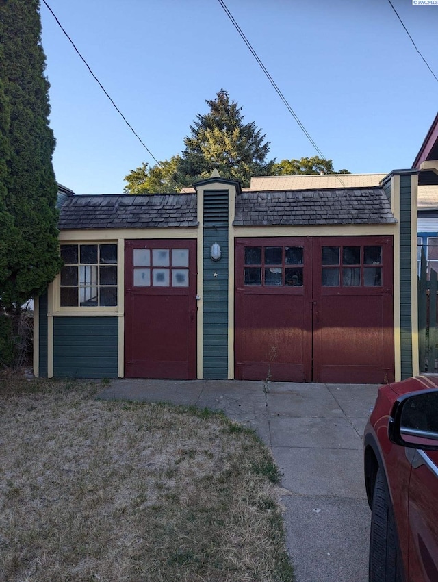 view of garage