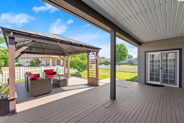 19 Ivy Ln, Pasco, WA 99301 - wooden deck featuring a gazebo and outdoor lounge area