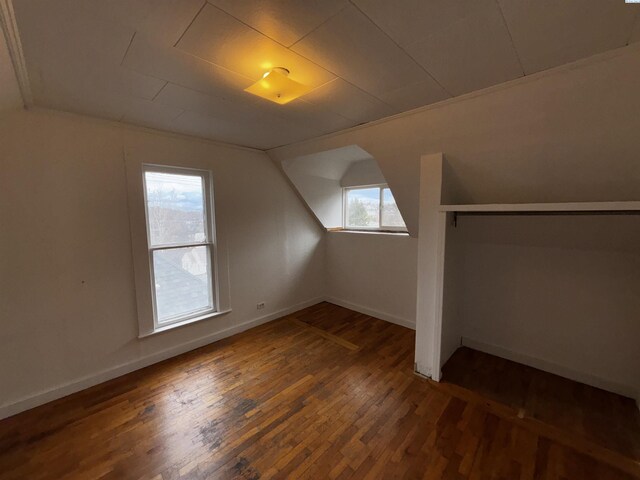 320 SE High St, Pullman, WA 99163 - additional living space featuring wood-type flooring, baseboards, and lofted ceiling