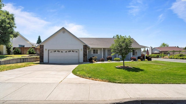 4318 Desert Pl, Pasco, WA 99301 - ranch-style home with a garage, driveway, and a front yard