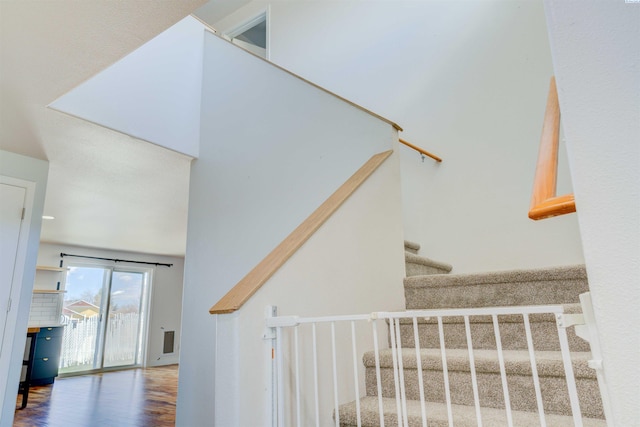 4210 Cornish Ln, Pasco, WA 99301 - staircase with wood finished floors