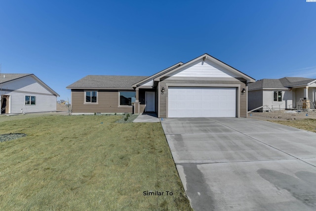 1610 Diamond Ave, Grandview, WA 98930 - ranch-style home with a garage, driveway, and a front lawn