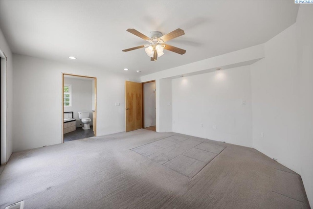 10012 Maple Dr, Pasco, WA 99301 - empty room featuring ceiling fan, carpet floors, and recessed lighting