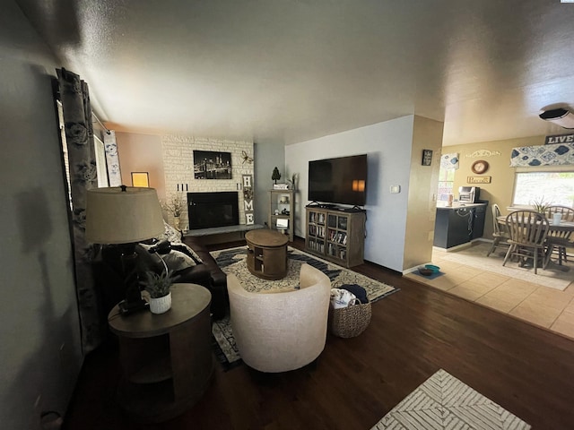 976 Campbell Dr, Prosser, WA 99350 - living room with wood finished floors and a large fireplace