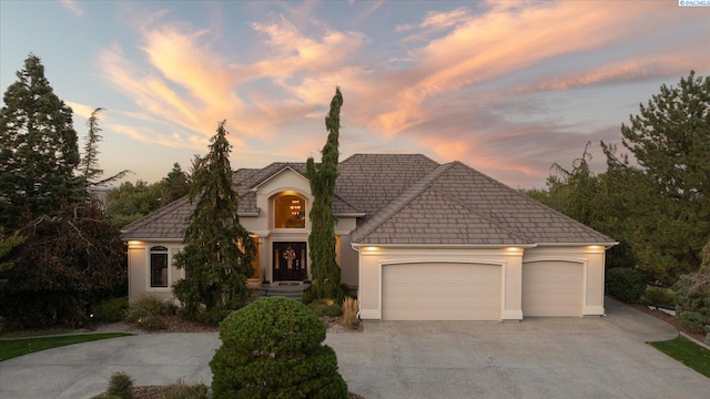 view of front of house featuring a garage