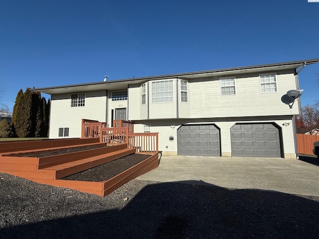 raised ranch with a garage