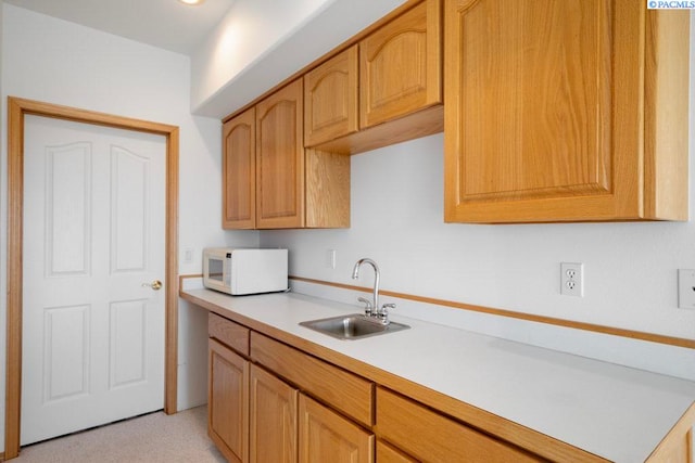 1815 NW Nicole Ct, Pullman, WA 99163 - kitchen with a sink, white microwave, and light countertops